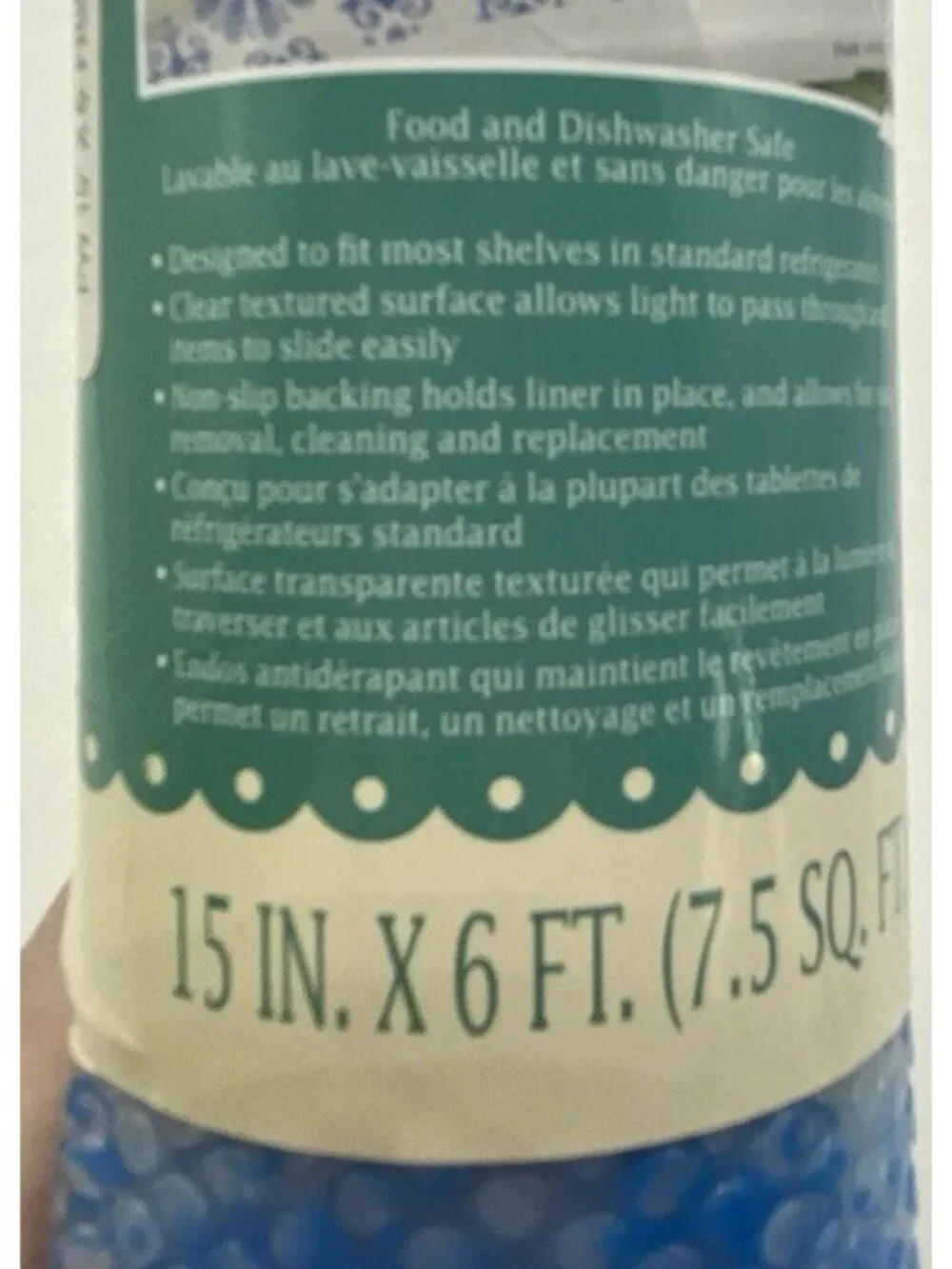 Pioneer Woman Refrigerator Shelf Liner Blue Floral Burst Pattern 15 In x 6 Ft